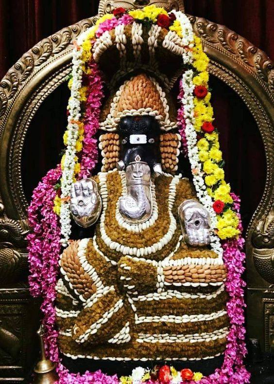 Ganesha Ashtottara Shatnamavali - TemplePurohit.com  1. Akhurath One who has Mouse as His Charioteer  2. Alampata Ever Eternal Lord  3. Amit Incomparable Lord  4. Anantachidrupamayam Infinite and Consciousness Personified  5. Avaneesh Lord of the whole World  6. Avighna Remover of Obstacles  7. Balaganapati Beloved and Lovable Child  8. Bhalchandra Moon-Crested Lord  9. Bheema Huge and Gigantic  10. Bhupati Lord of the Gods  11. Bhuvanpati God of the Gods  12. Buddhinath God of Wisdom  13. Buddhipriya Knowledge Bestower  14. Buddhividhata God of Knowledge  15. Chaturbhuj One who has Four Arms  16. Devadeva Lord of All Lords  17. Devantakanashakarin Destroyer of Evils and Asuras  18. Devavrata One who accepts all Penances  19. Devendrashika Protector of All Gods  20. Dharmik One who gives Charity  21. Dhoomravarna Smoke-Hued Lord  22. Durja Invincible Lord  23. Dvaimatura One who has two Mothers  24. Ekaakshara He of the Single Syllable  25. Ekadanta Single-Tusked Lord  26. Ekadrishta Single-Tusked Lord  27. Eshanputra Lord Shivas Son  28. Gadadhara One who has The Mace as His Weapon  29. Gajakarna One who has Eyes like an Elephant  30. Gajanana Elephant-Faced Lord  31. Gajananeti Elephant-Faced Lord  32. Gajavakra Trunk of The Elephant  33. Gajavaktra One who has Mouth like an Elephant  34. Ganadhakshya Lord of All Ganas  35. Ganadhyakshina Leader of All The Celestial Bodies  36. Ganapati Lord of All Ganas  37. Gaurisuta The Son of Gauri (Parvati)  38. Gunina One who is The Master of All Virtues  39. Haridra One who is Golden Colored  40. Heramba Mothers Beloved Son  41. Kapila Yellowish-Brown Colored  42. Kaveesha Master of Poets  43. Kriti Lord of Music  44. Kripalu Merciful Lord  45. Krishapingaksha Yellowish-Brown Eyed  46. Kshamakaram Place of Forgiveness  47. Kshipra One who is easy to Appease  48. Lambakarna Large-Eared Lord  49. Lambodara The Huge Bellied Lord  50. Mahabala Enormously Strong Lord  51. Mahaganapati Omnipotent and Supreme Lord  52. Maheshwaram Lord of The Universe  53. Mangalamurti All Auspicious Lord  54. Manomay Winner of Hearts  55. Mrityuanjaya Conqueror of Death  56. Mundakarama Abode of Happiness  57. Muktidaya Bestower of Eternal Bliss  58. Musikvahana One who has Mouse as Charioteer  59. Nadapratithishta One who Appreciates and Loves Music  60. Namasthetu Vanquisher of All Evils and Vices and Sins  61. Nandana Lord Shivas Son  62. Nideeshwaram Giver of Wealth and Treasures  63. Omkara One who has the Form of OM  64. Pitambara One who has Yellow-Colored Body  65. Pramoda Lord of All Abodes  66. Prathameshwara First Among All  67. Purush The Omnipotent Personality  68. Rakta One who has Red-Colored Body  69. Rudrapriya Beloved of Lord Shiva  70. Sarvadevatman Acceptor of All Celestial offerings  71. Sarvasiddhanta Bestower of Skills and Wisdom  72. Sarvatman Protector of The Universe  73. Hambhavi The Son of Parvati  74. Shashivarnam One who has a Moon like Complexion  75. Shoorpakarna Large-Eared Lord  76. Shuban All Auspicious Lord  77. Shubhagunakanan One who is The Master of All Virtues  78. Shweta One who is as Pure as the White Color  79. Siddhidhata Bestower of Success and Accomplishments  80. Siddhipriya Bestower of Wishes and Boons  81. Siddhivinayaka Bestower of Success  82. Skandapurvaja Elder Brother of Skanda (Lord Kartikeya)  83. Sumukha Auspicious Face  84. Sureshwaram Lord of All Lords  85. Swaroop Lover of Beauty  86. Tarun Ageless  87. Uddanda Nemesis of Evils and Vices  88. Umaputra The Son of Goddess Uma (Parvati)  89. Vakratunda Curved Trunk Lord  90. Varaganapati Bestower of Boons  91. Varaprada Granter of Wishes and Boons  92. Varadavinayaka Bestower of Success  93. Veeraganapati Heroic Lord  94. Vidyavaridhi God of Wisdom  95. Vighnahara Remover of Obstacles  96. Vignaharta Demolisher of Obstacles  97. Vighnaraja Lord of All Hindrances  98. Vighnarajendra Lord of All Obstacles  99. Vighnavinashanaya Destroyer of All Obstacles and Impediments  100. Vigneshwara Lord of All Obstacles  101. Vikat Huge and Gigantic  102. Vinayaka Lord of All  103. Vishwamukha Master of The Universe  104. Vishwaraja King of the World  105. Yagnakaya Acceptor of All Sacred and Sacrificial Offerings  106. Yashaskaram Bestower of Fame and Fortune  107. Yashvasin Beloved and Ever Popular Lord  108. Yogadhipa The Lord of Meditation